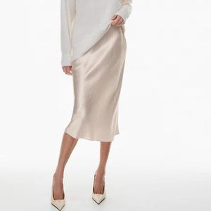 Aritzia pink satin skirt
